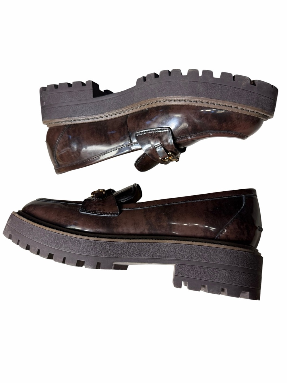 Sam Edelman Laurs Lug Sole Loafers in Chestnut brown size 8.5 shoes women - Picture 5 of 15